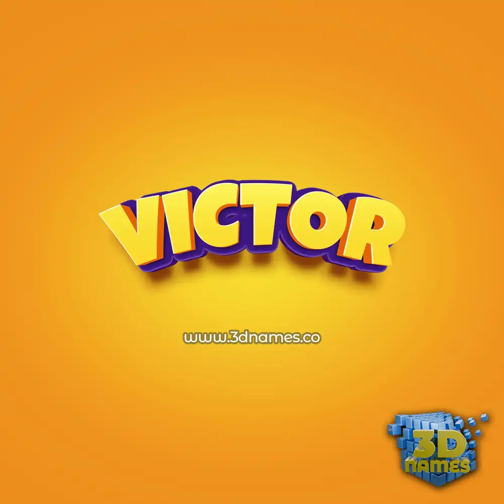 victor in Orange Toon style - 3D name wallpaper