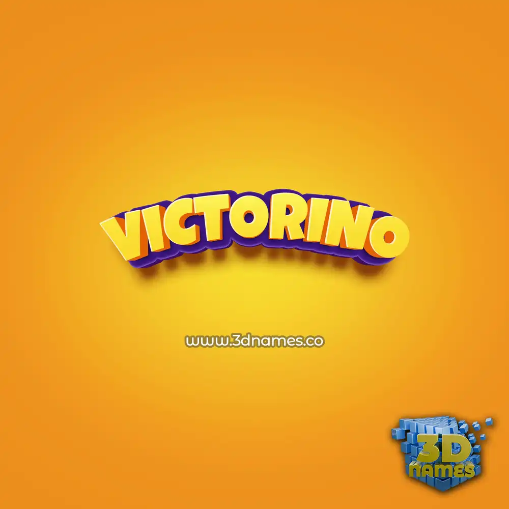 victorino in Orange Toon style - 3D name wallpaper