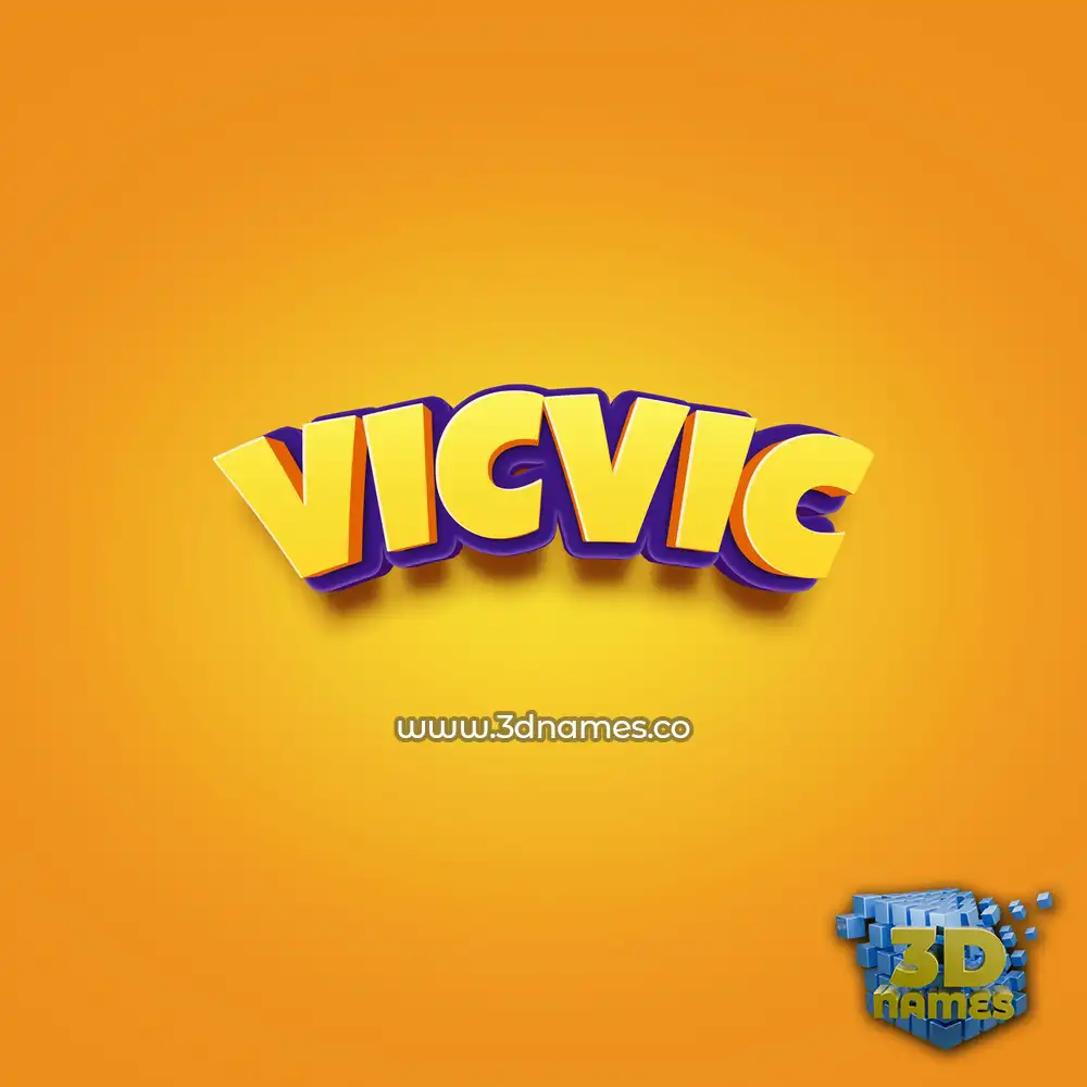 vicvic in Orange Toon style - 3D name wallpaper