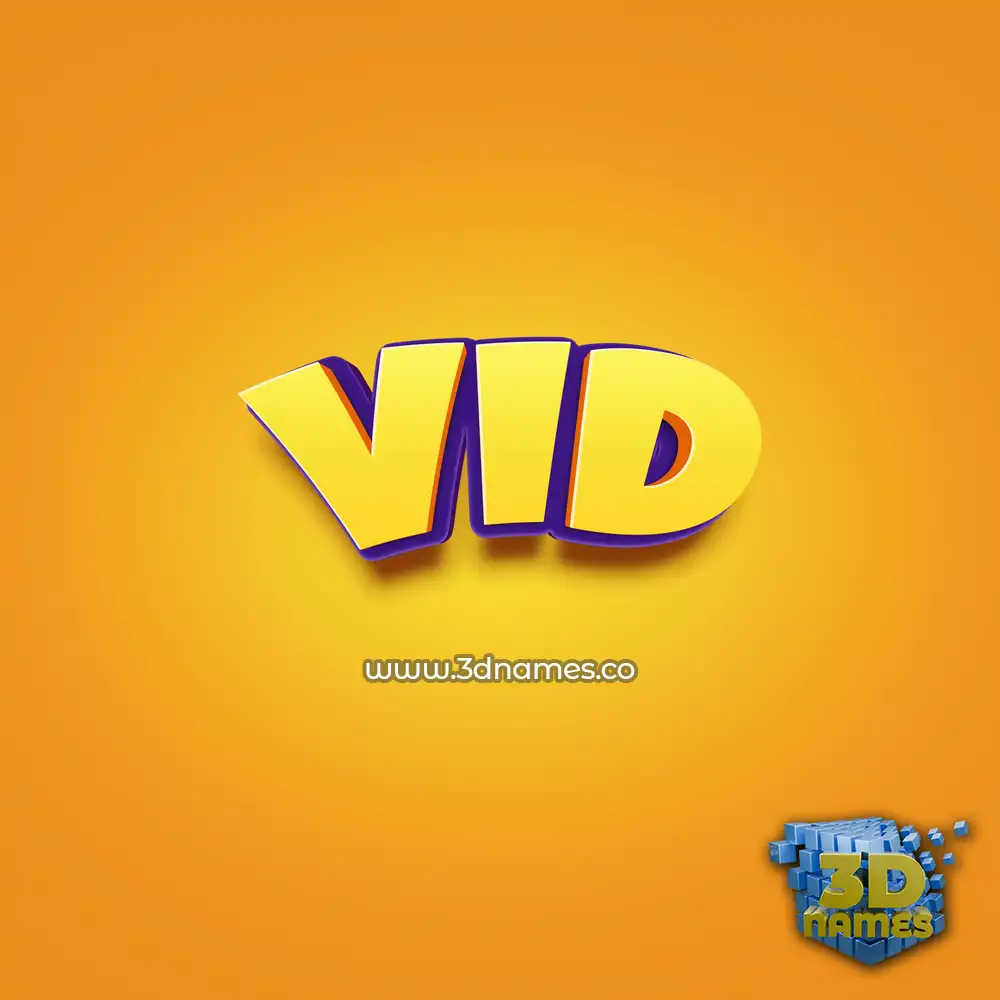 vid in Orange Toon style - 3D name wallpaper