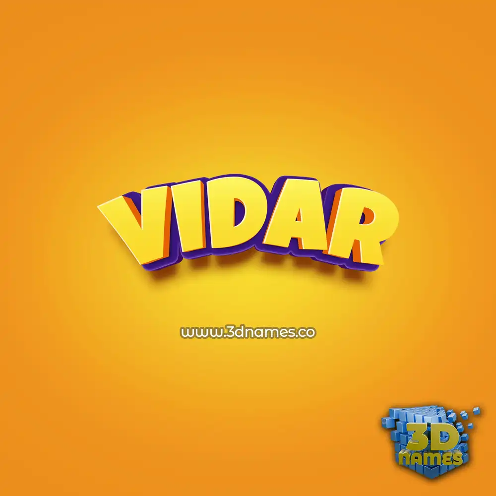 vidar in Orange Toon style - 3D name wallpaper