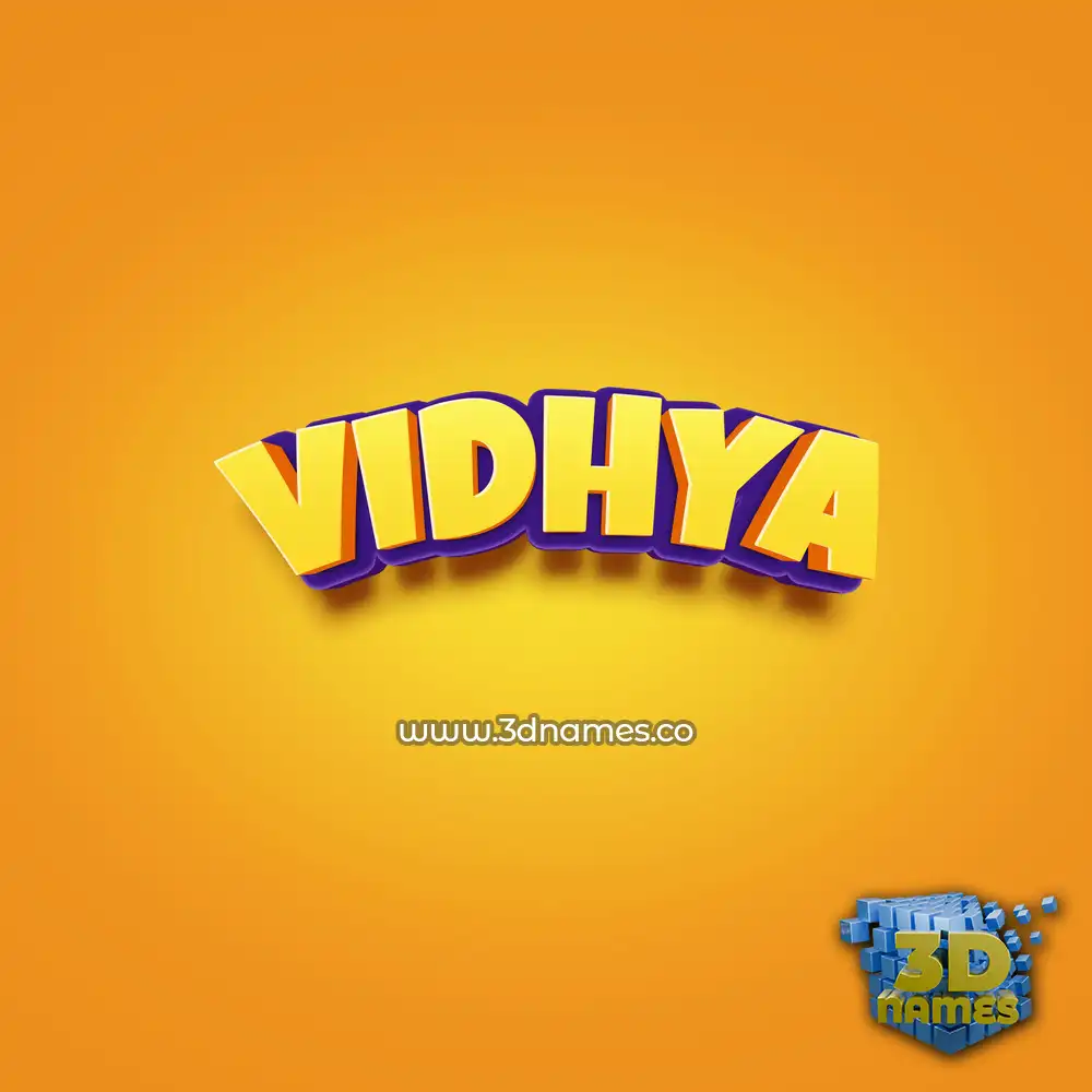 vidhya in Orange Toon style - 3D name wallpaper