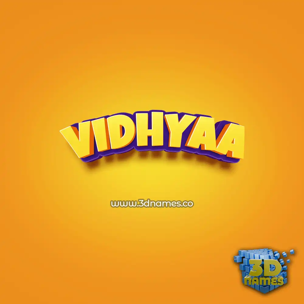 vidhyaa in Orange Toon style - 3D name wallpaper