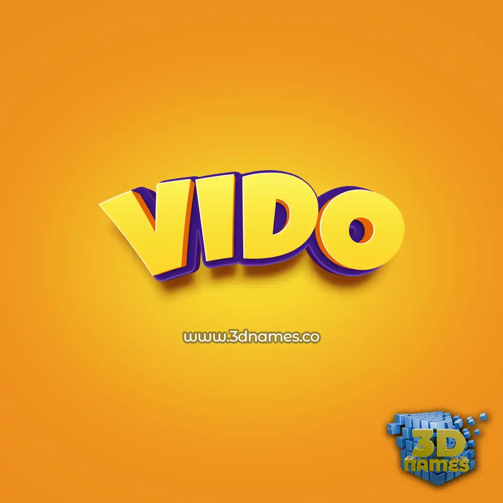 vido in Orange Toon style - 3D name wallpaper