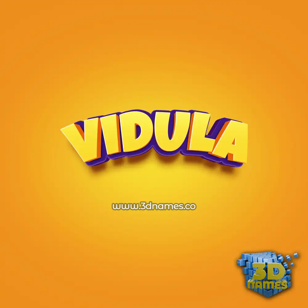 vidula in Orange Toon style - 3D name wallpaper