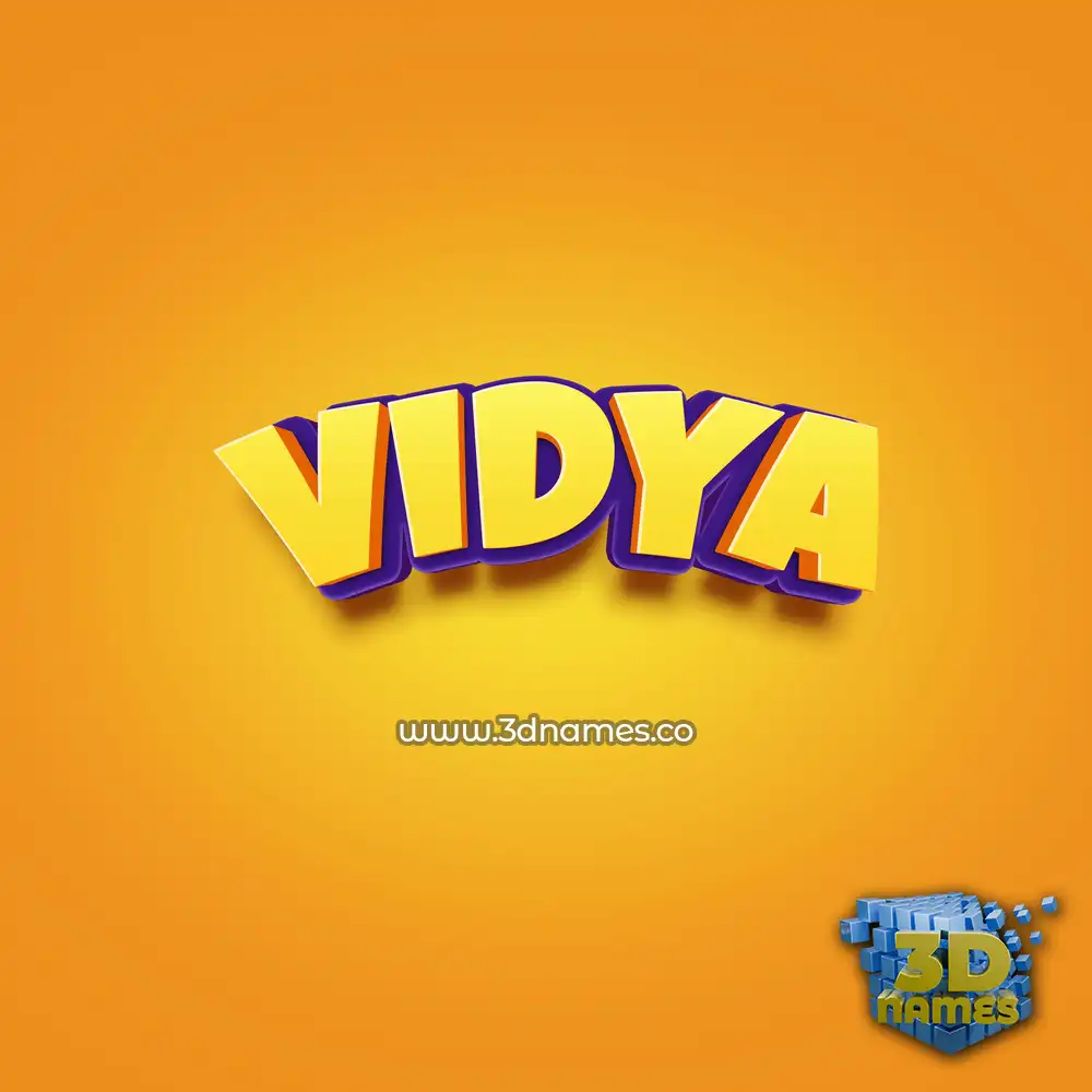 vidya in Orange Toon style - 3D name wallpaper
