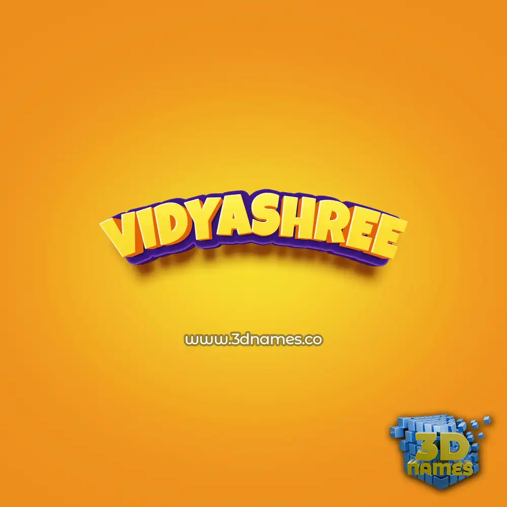 vidyashree in Orange Toon style - 3D name wallpaper