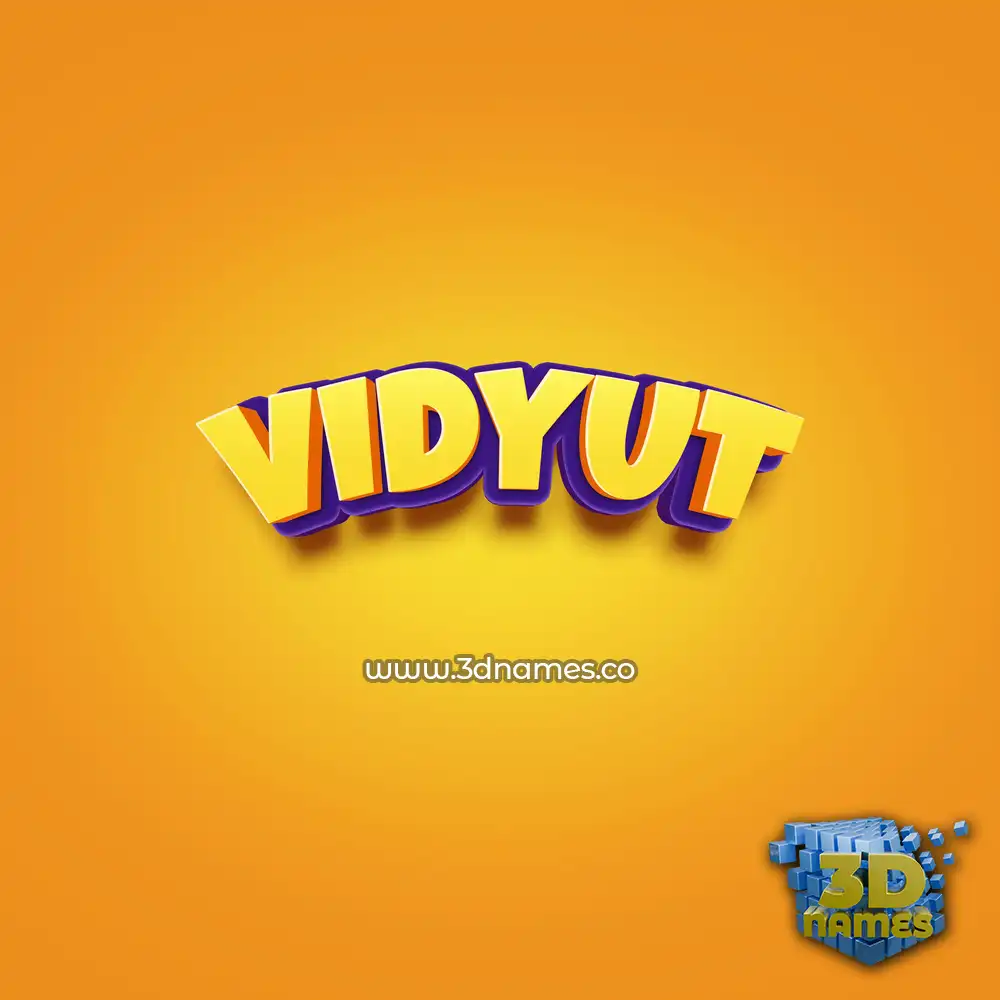 vidyut in Orange Toon style - 3D name wallpaper