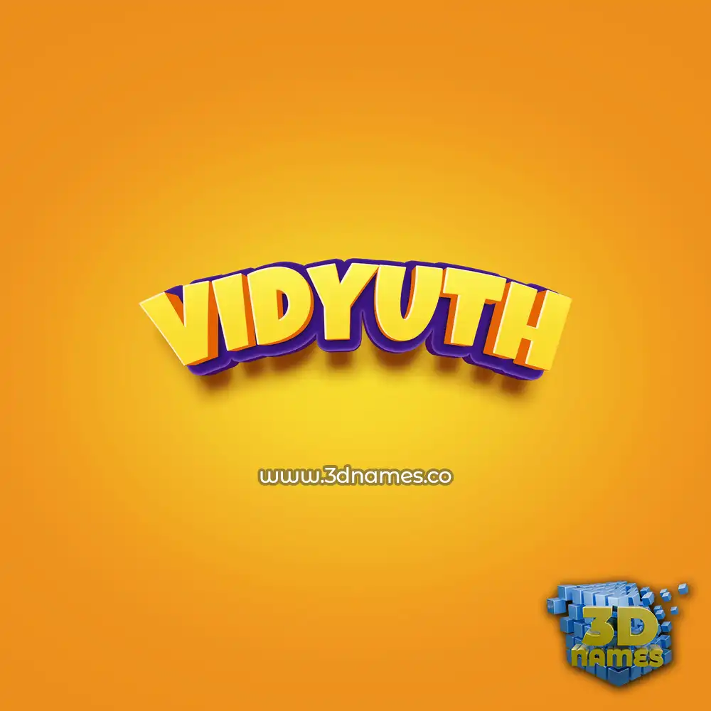 vidyuth in Orange Toon style - 3D name wallpaper