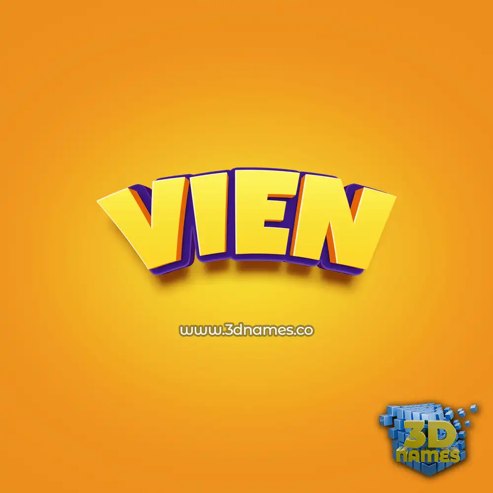 vien in Orange Toon style - 3D name wallpaper