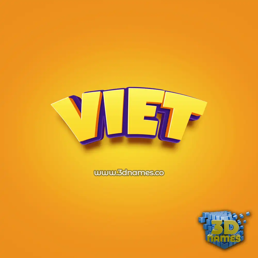 viet in Orange Toon style - 3D name wallpaper