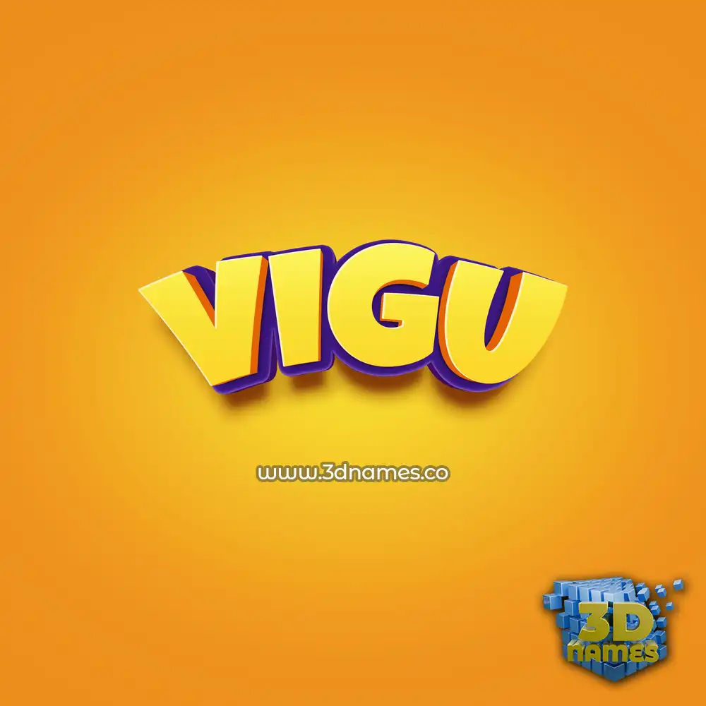 vigu in Orange Toon style - 3D name wallpaper