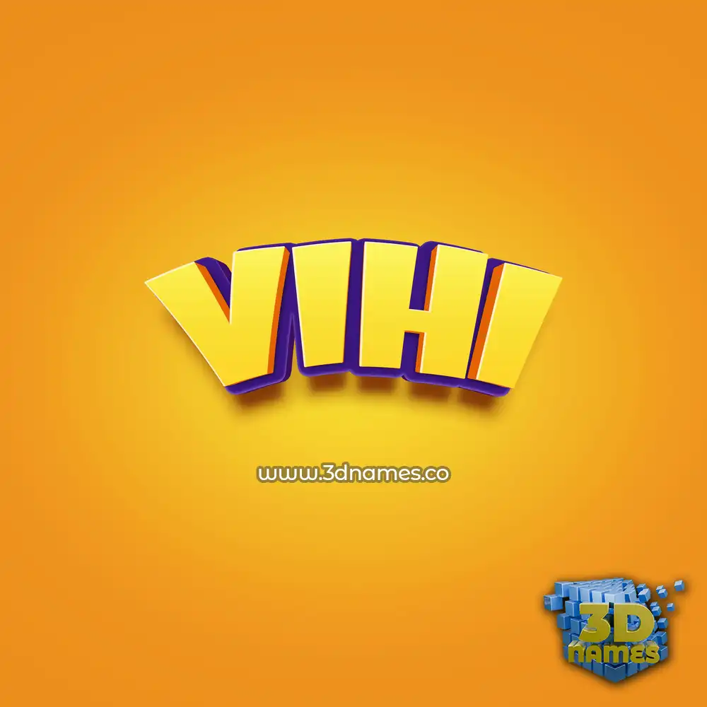 vihi in Orange Toon style - 3D name wallpaper
