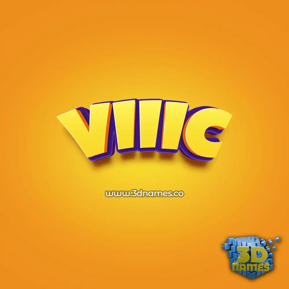 viiic in Orange Toon style - 3D name wallpaper