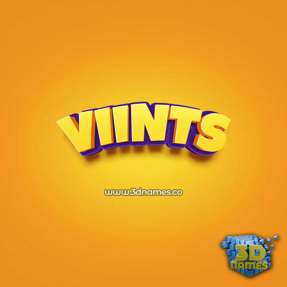 viints in Orange Toon style - 3D name wallpaper