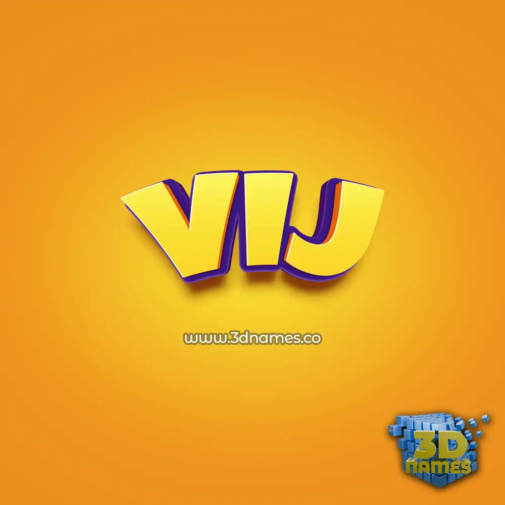 vij in Orange Toon style - 3D name wallpaper