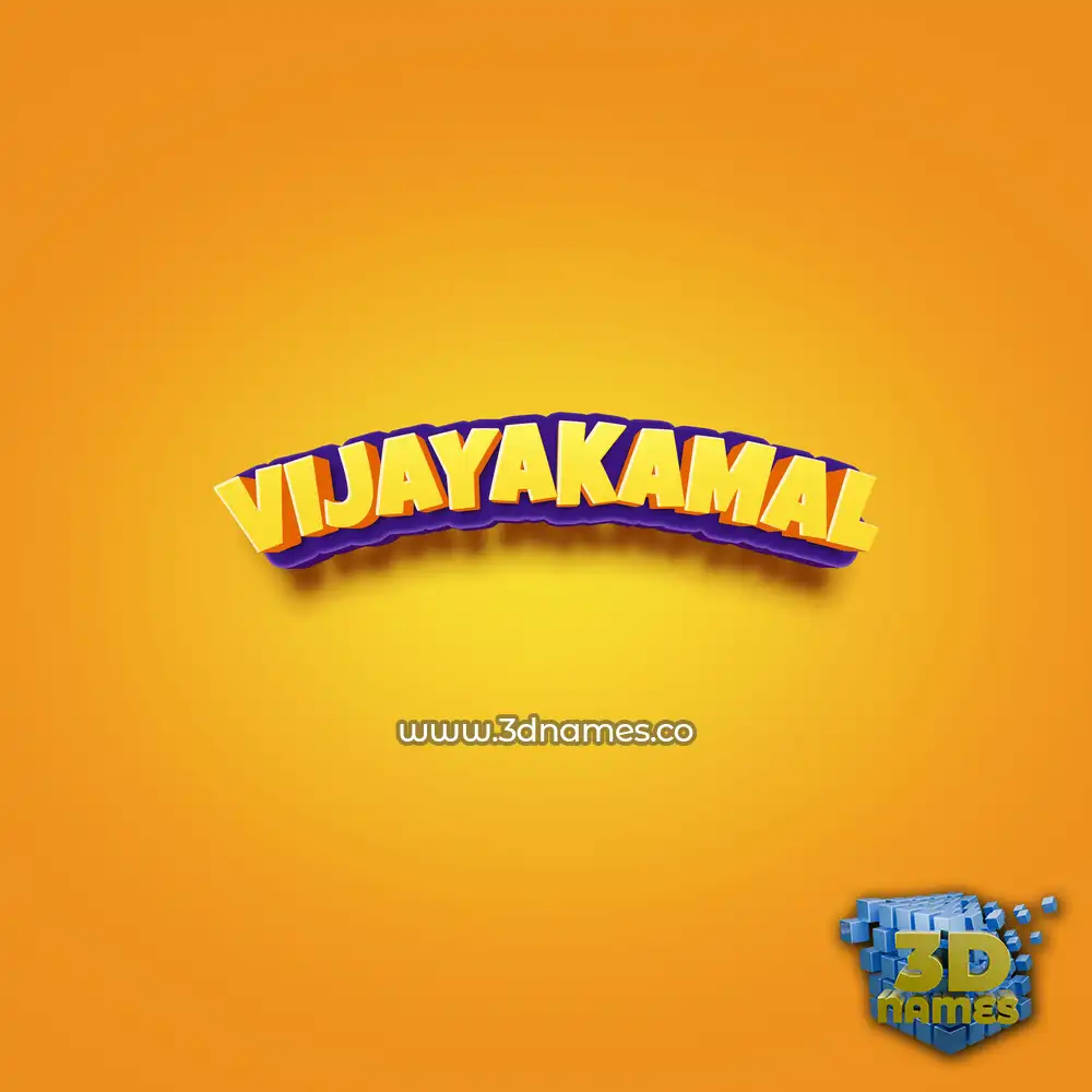 vijayakamal in Orange Toon style - 3D name wallpaper