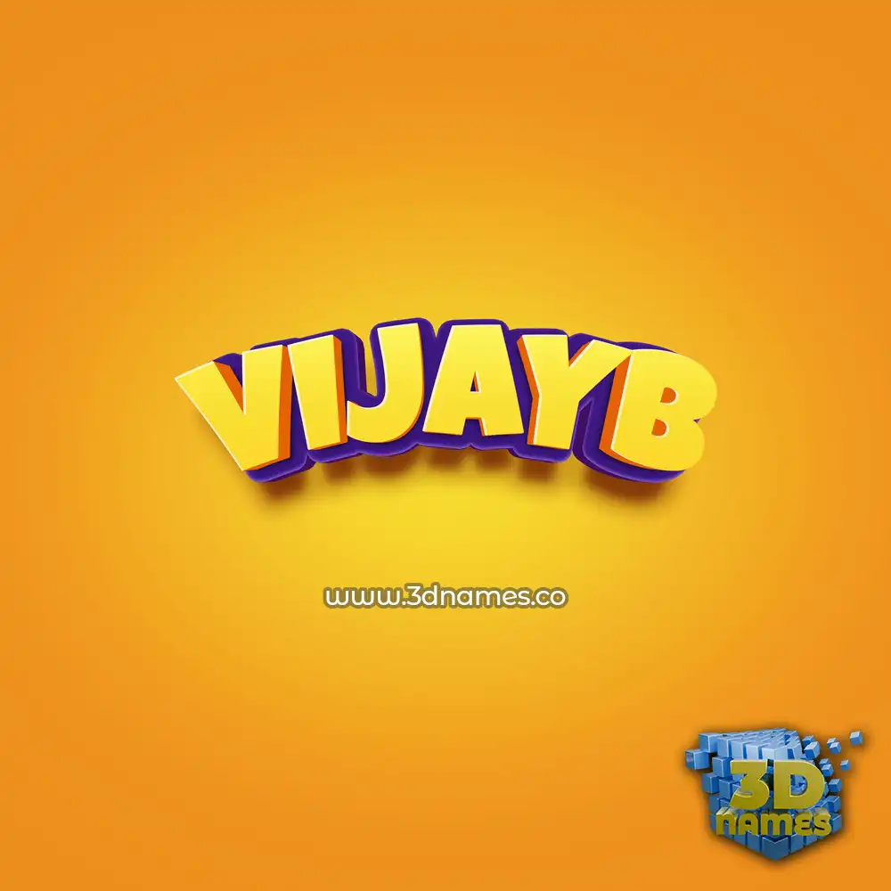 vijayb in Orange Toon style - 3D name wallpaper
