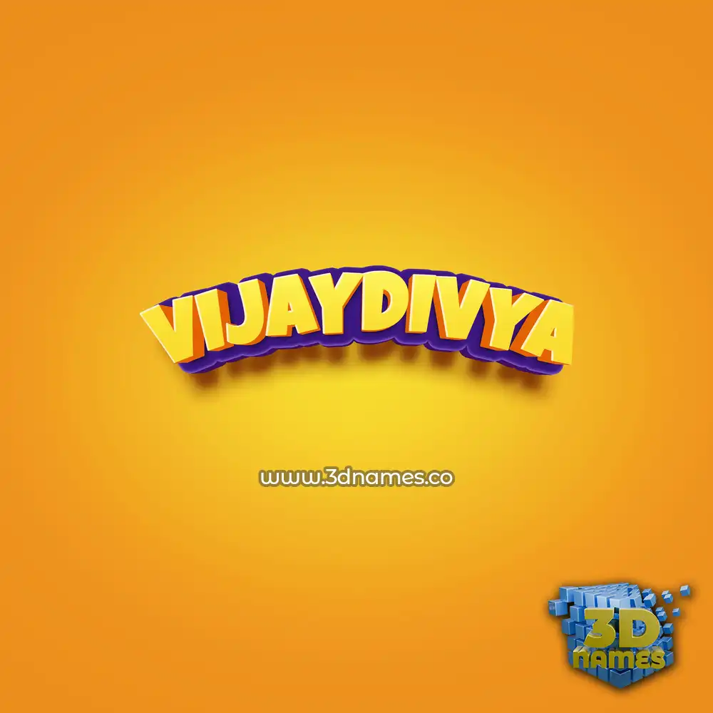 vijaydivya in Orange Toon style - 3D name wallpaper