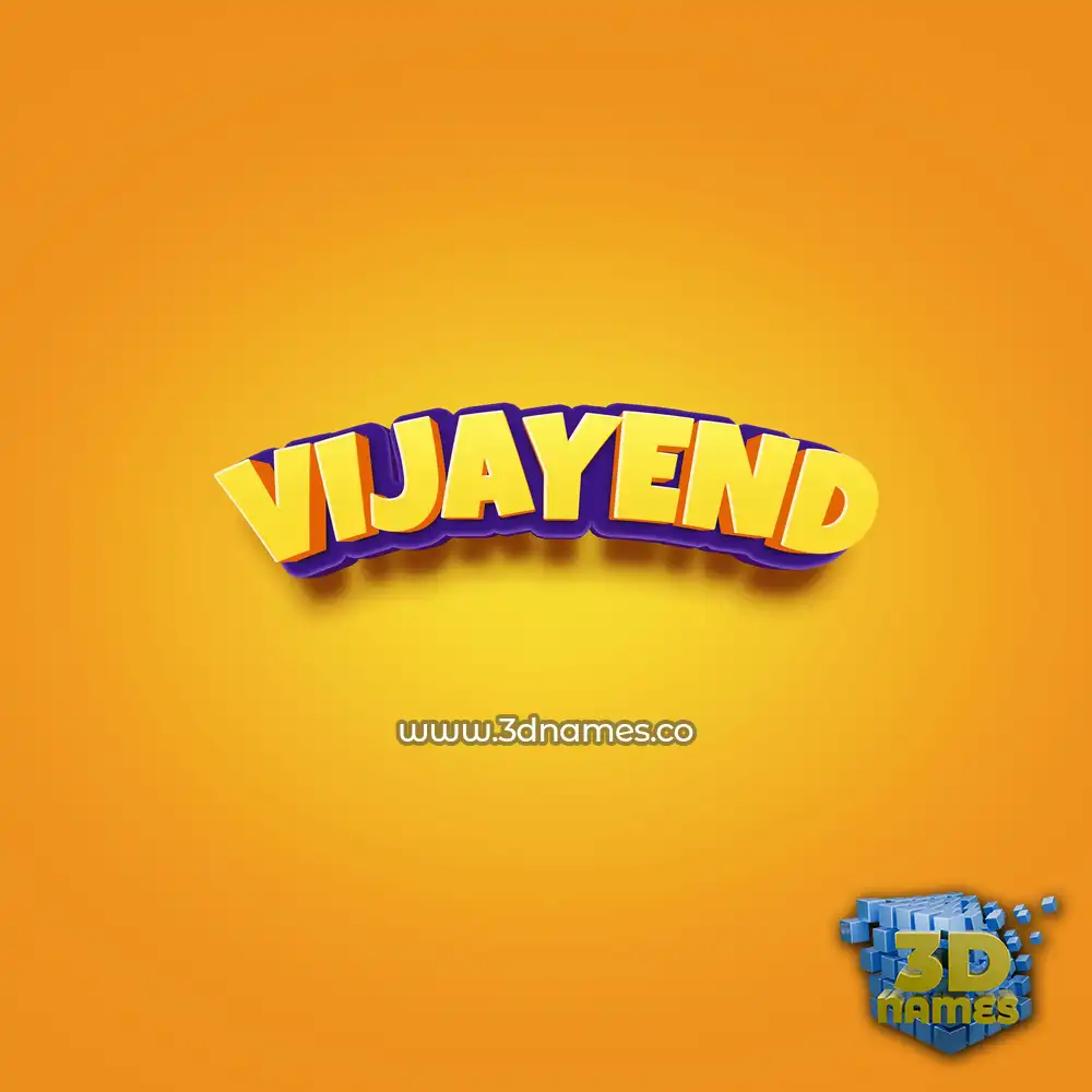 vijayend in Orange Toon style - 3D name wallpaper