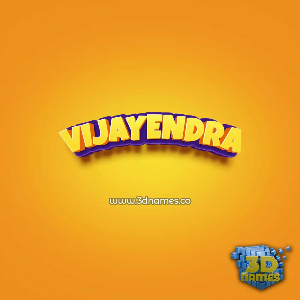 vijayendra in Orange Toon style - 3D name wallpaper