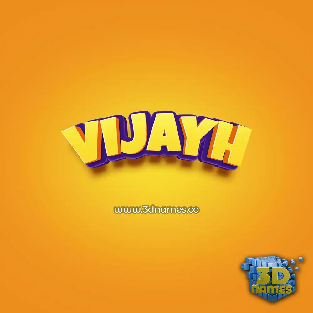 vijayh in Orange Toon style - 3D name wallpaper