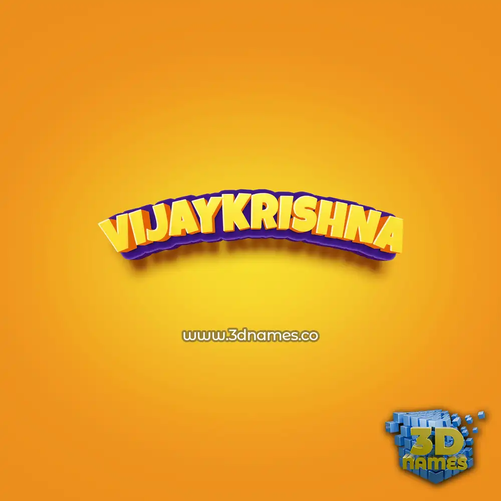 vijaykrishna in Orange Toon style - 3D name wallpaper