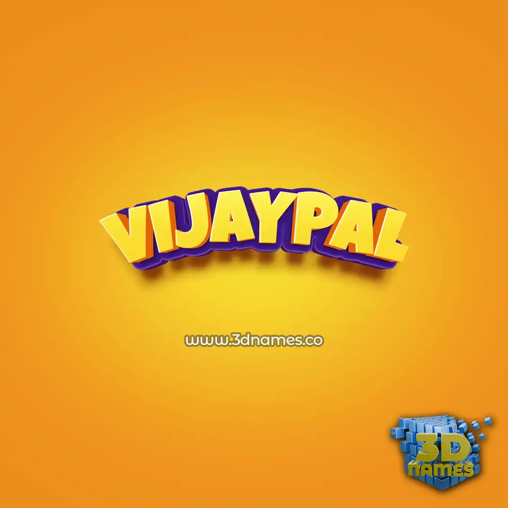 vijaypal in Orange Toon style - 3D name wallpaper