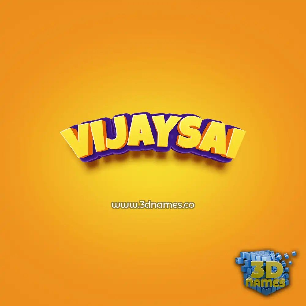 vijaysai in Orange Toon style - 3D name wallpaper