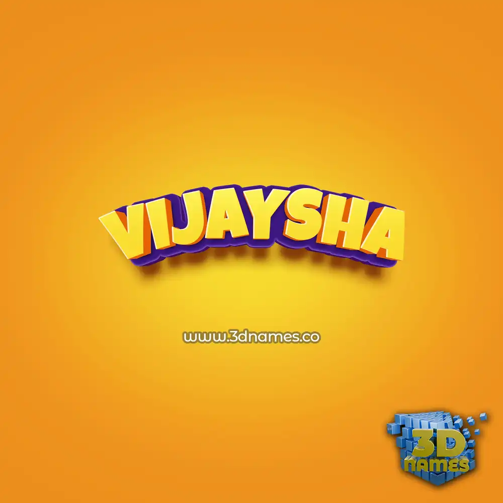 vijaysha in Orange Toon style - 3D name wallpaper