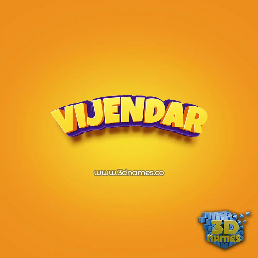 vijendar in Orange Toon style - 3D name wallpaper