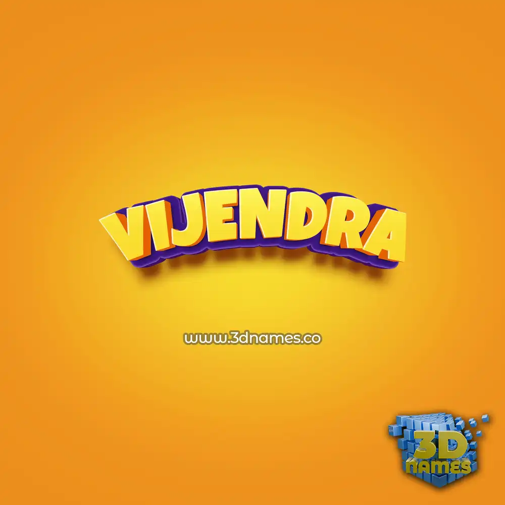 vijendra in Orange Toon style - 3D name wallpaper