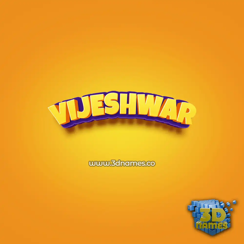 vijeshwar in Orange Toon style - 3D name wallpaper