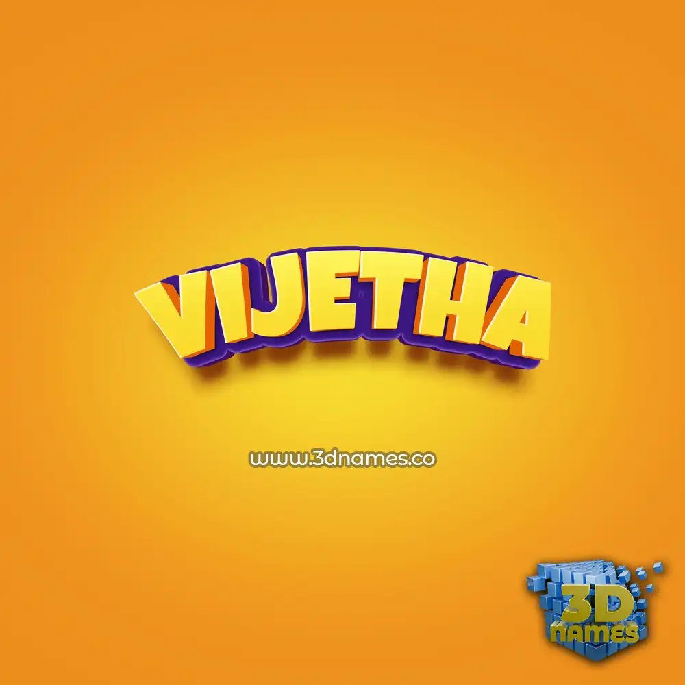 vijetha in Orange Toon style - 3D name wallpaper
