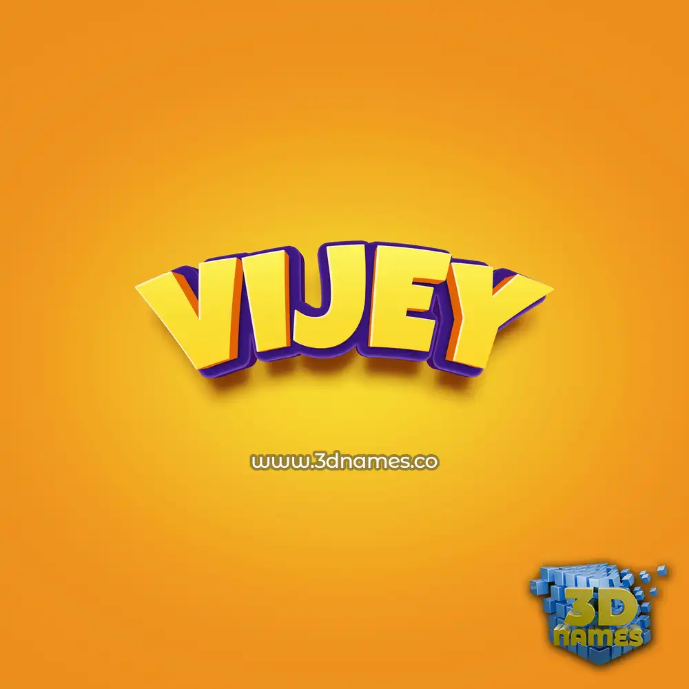 vijey in Orange Toon style - 3D name wallpaper