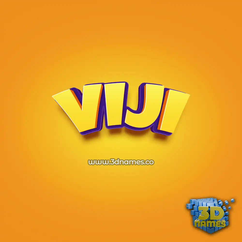 viji in Orange Toon style - 3D name wallpaper