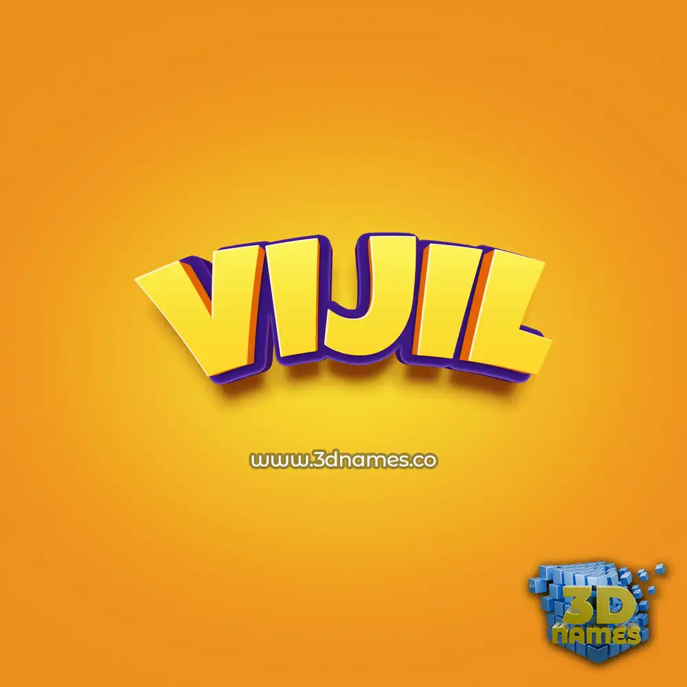 vijil in Orange Toon style - 3D name wallpaper
