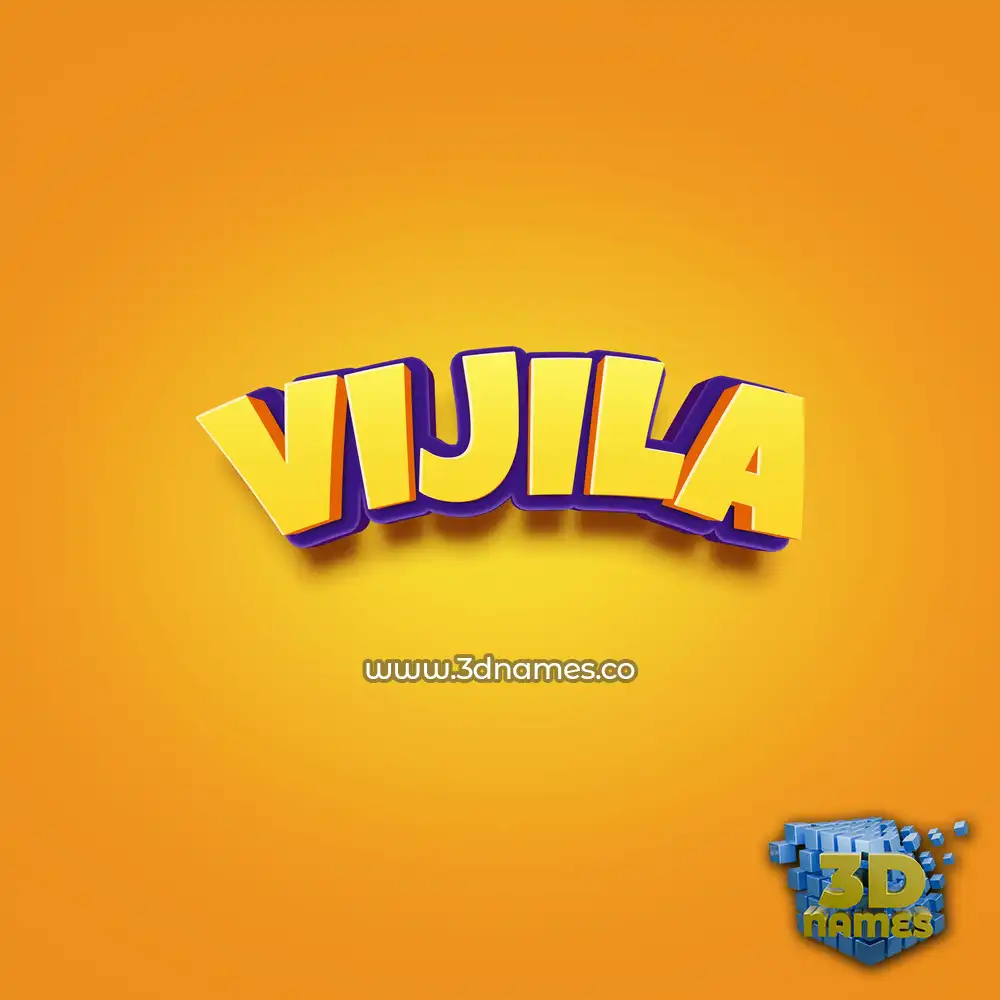 vijila in Orange Toon style - 3D name wallpaper