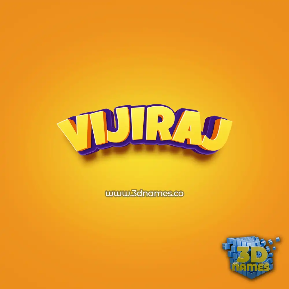 vijiraj in Orange Toon style - 3D name wallpaper