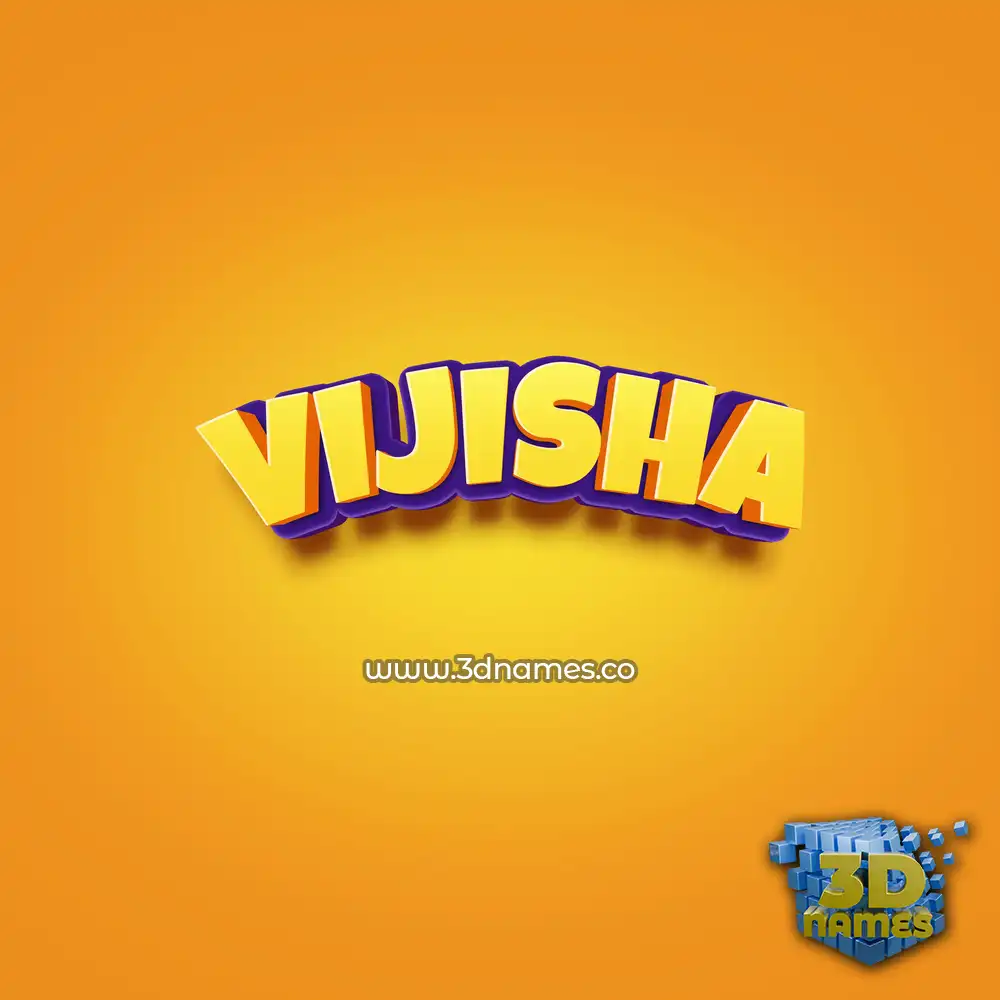 vijisha in Orange Toon style - 3D name wallpaper