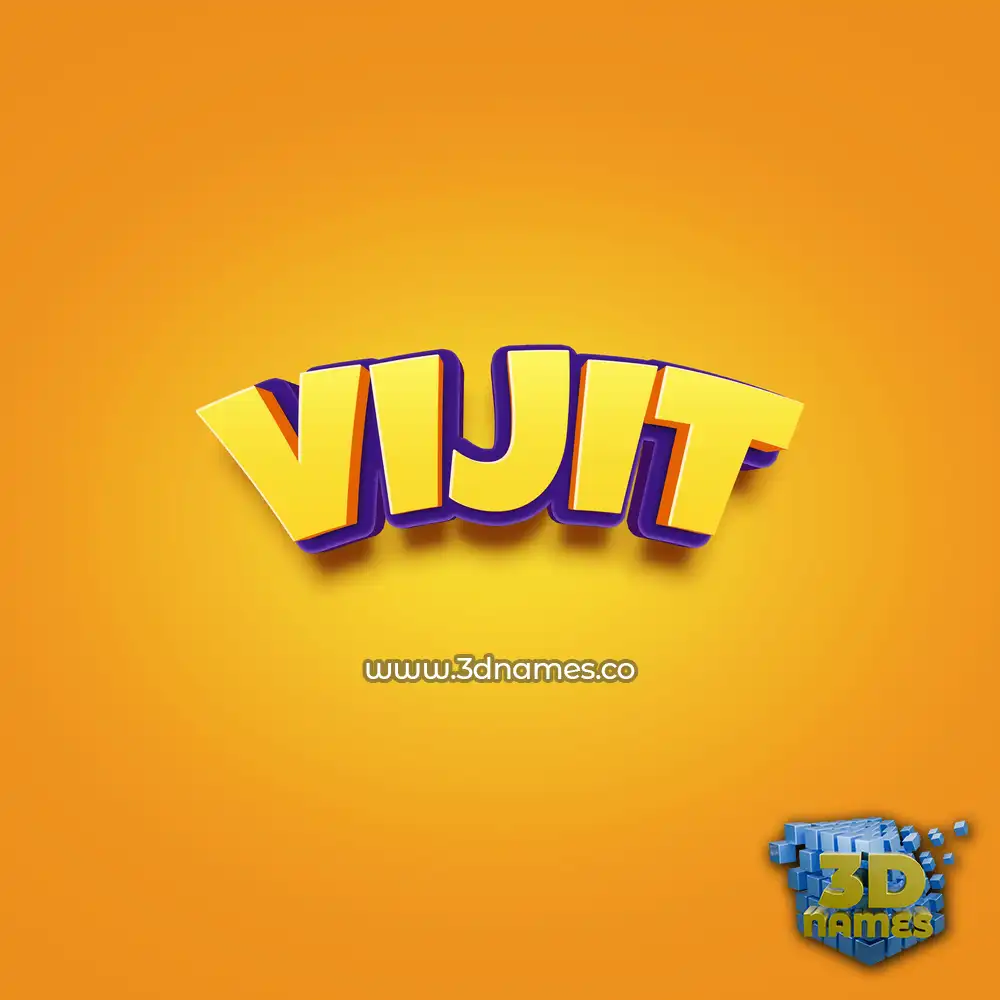 vijit in Orange Toon style - 3D name wallpaper