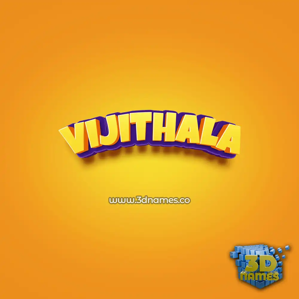 vijithala in Orange Toon style - 3D name wallpaper