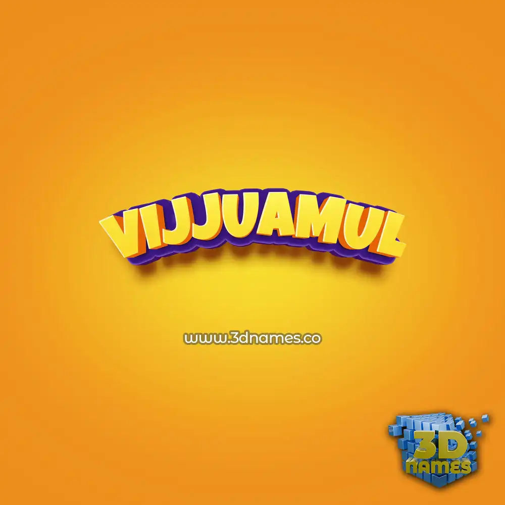 vijjuamul in Orange Toon style - 3D name wallpaper