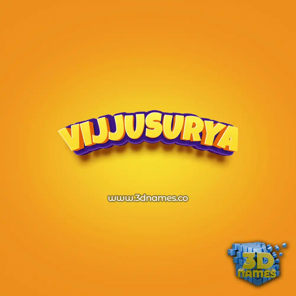 vijjusurya in Orange Toon style - 3D name wallpaper