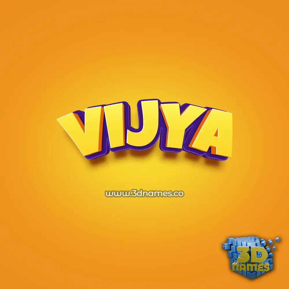 vijya in Orange Toon style - 3D name wallpaper