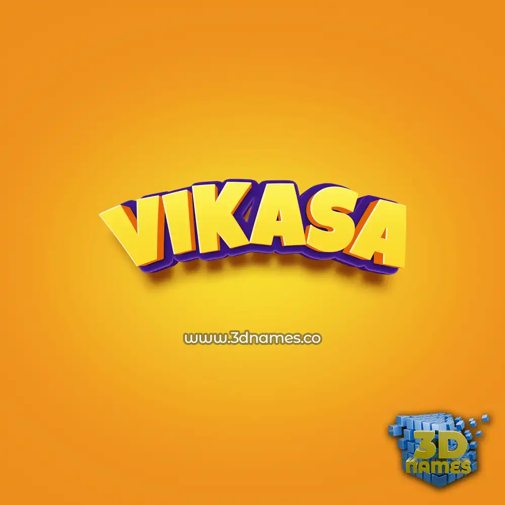 vikasa in Orange Toon style - 3D name wallpaper