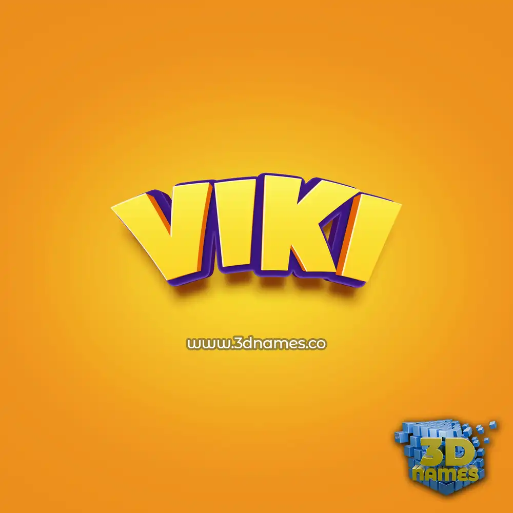 viki in Orange Toon style - 3D name wallpaper
