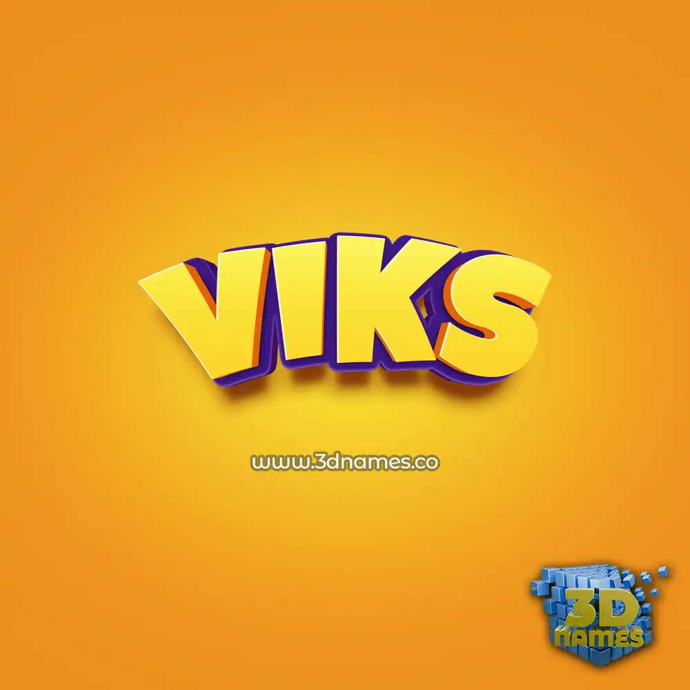 viks in Orange Toon style - 3D name wallpaper
