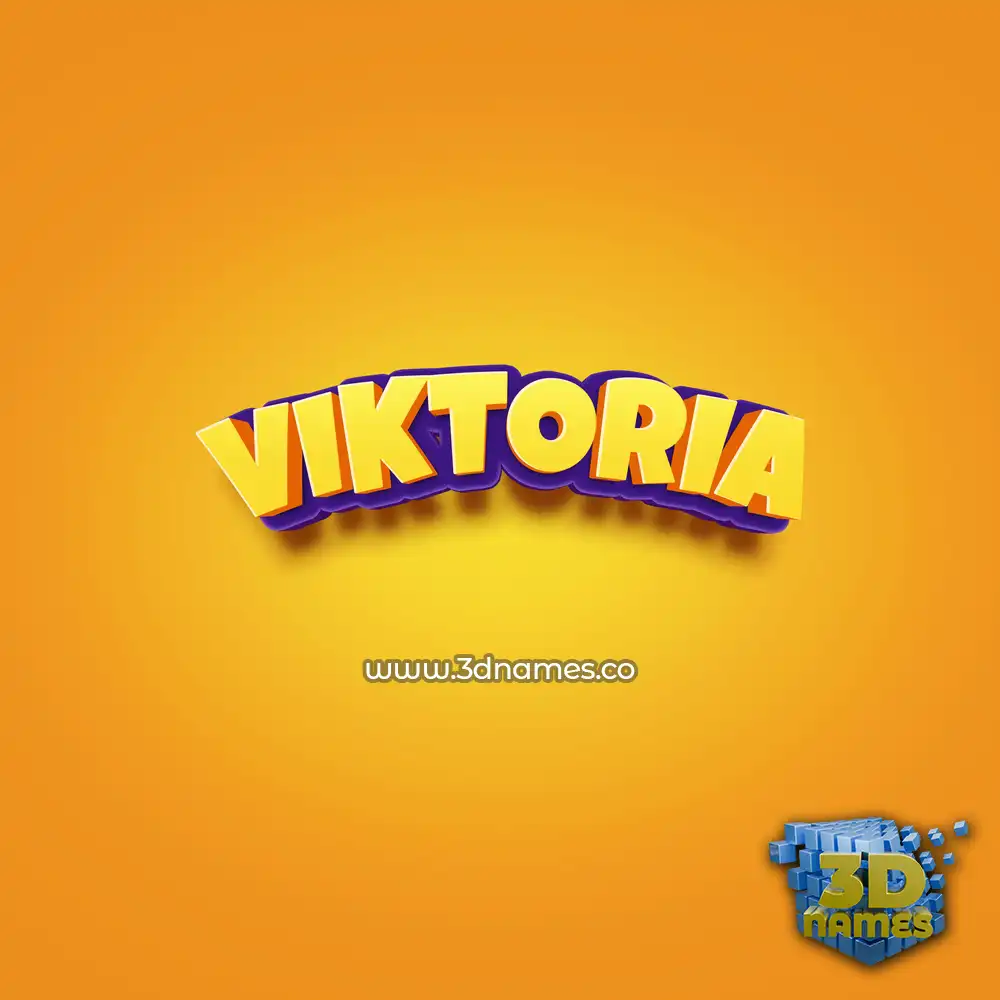 viktoria in Orange Toon style - 3D name wallpaper