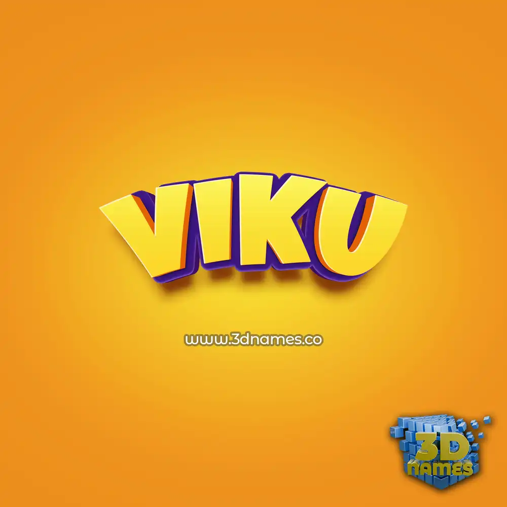 viku in Orange Toon style - 3D name wallpaper